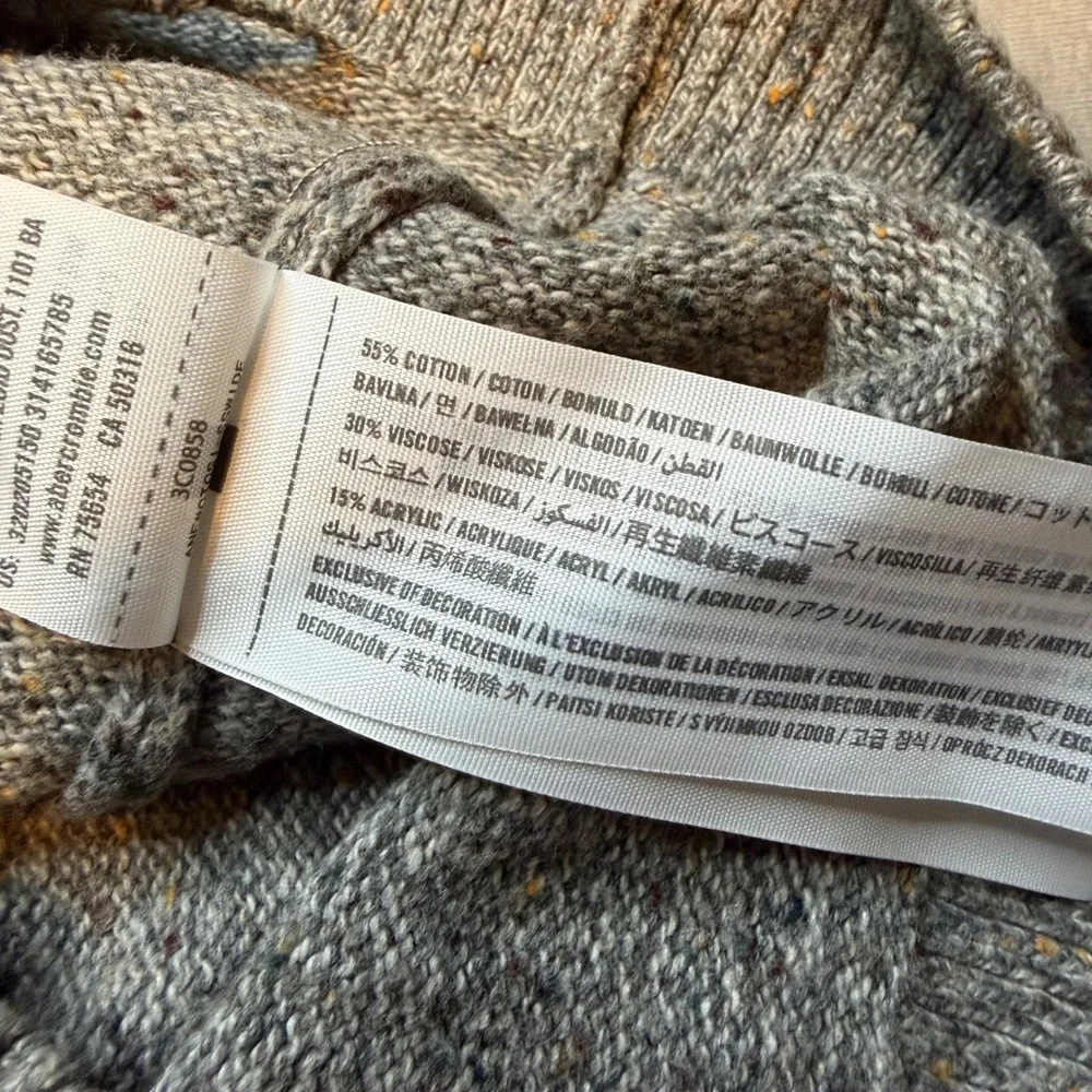 Hollister Mens y2k Gray Marl Shawl Collar Button Cardigan Sweater Size M Knit